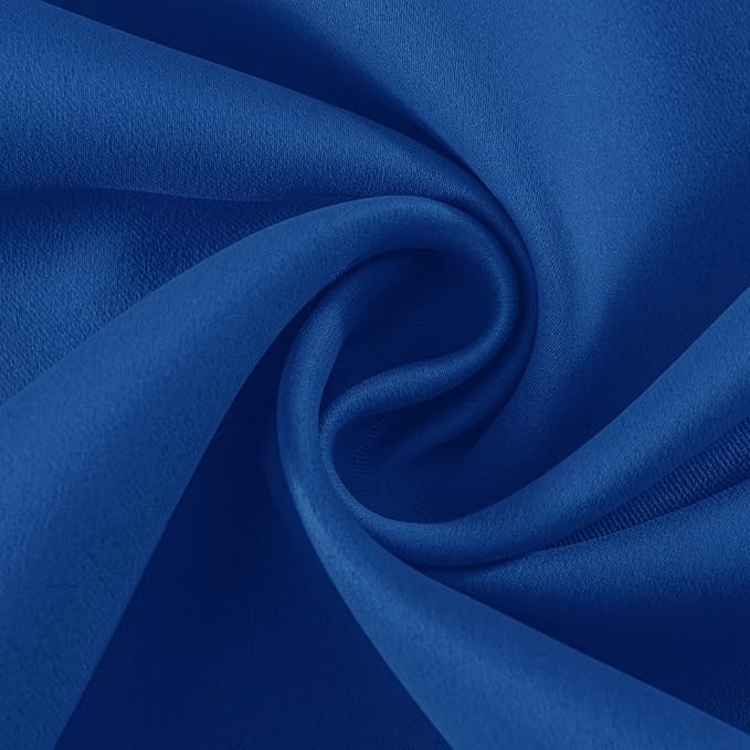 Joydeco Blackout Curtains 54 Inch Length 2 Panels Set, Thermal Insulated Long Curtains& Drapes 2 Burg, Room Darkening Grommet Drapes for Living Room Bedroom Window (W52 x L54 Inch, Royal Blue)