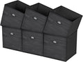 homyfort Faux Wood Grain Storage Cube Bins, 13x13 Inch Storage Cubes, Closet Cloth Baskets Box for Shelves, Set of 6