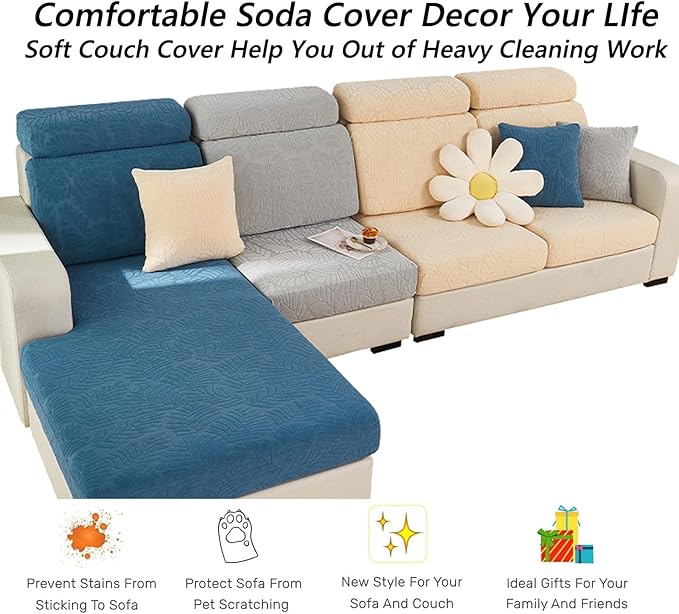 Soothing Home Sofa Covers, Sofa Hero Covers, Wear-Resistant Universal Couch Covers Washable Stretch Sectional Couch Cushion Covers (Yellow,Large Double Seat Cover)