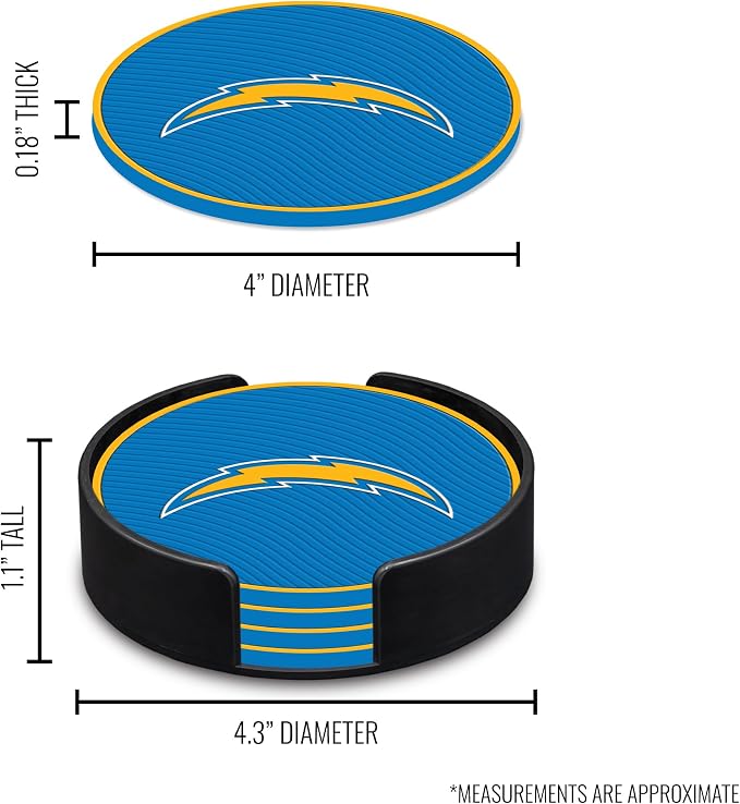 Rico Industries NFL Football Classic Favorites: PVC Coaster Set (4-Pack)