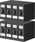 DIMJ Bed Sheet Organizers and Storage 8 Pack - Foldable Sheet Holder, Linen Closet Organizer Box for Sheets Set, Bedding, Blankets, Towel (King & Queen Size)