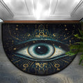 Evil Eye Bohemian Half Round Doormat Washable Semi Circle Area Rug Non Slip Absorbent Half Moon Rugs for Indoor Outdoor Kitchen Bathroom Bedroom Living Room Fireplace Floor Carpet Decor