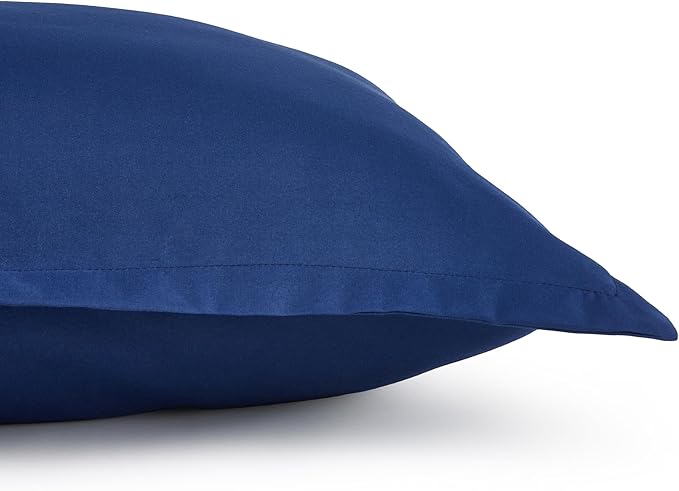 Amazon Basics 3-Piece Soft Microfiber Kid's Comforter and Pillow Sham Set, Full/Queen, Navy, Solid