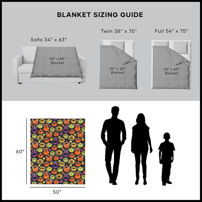 Disney Pixar, Jack-o'-Lanterns, Silk Touch Throw Blanket, 50 x 60 Inches