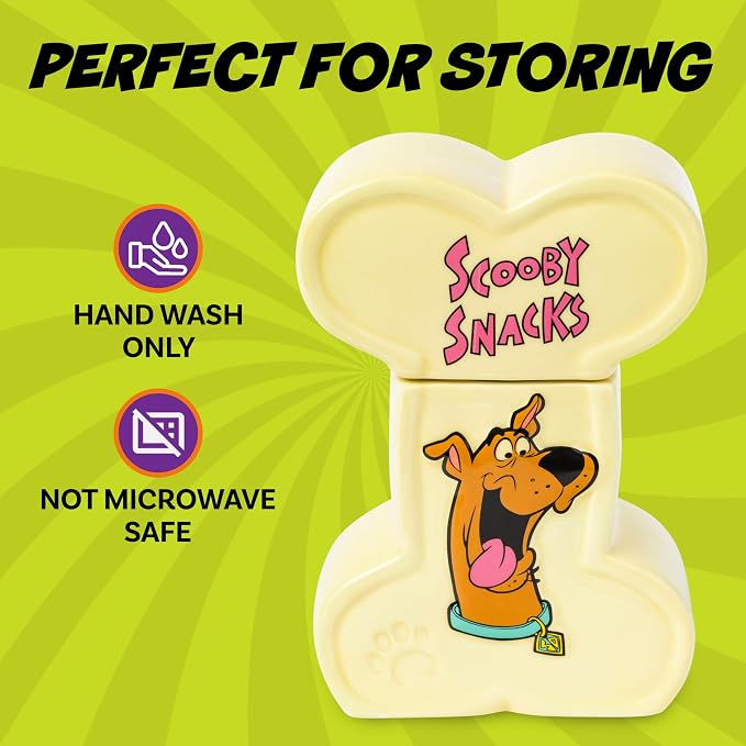 Silver Buffalo Scooby-Doo Scooby Snacks Sculpted, Ceramic Cookie Jar | 4.85 x 3 x 6.75 Inches