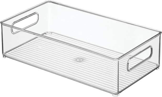 iDesign Stackable Fridge Bin | Storage Bin for Freezer or Pantry Organization, Clear, Made in USA