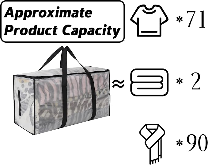 4 Pack Heavy Duty 93L (24.5 Gallon) Stackable Plastic Storage Bins with Lids, Clear Totes – For Home Organization and Storage, Sturdy and Reusable Alternative to Moving Bags