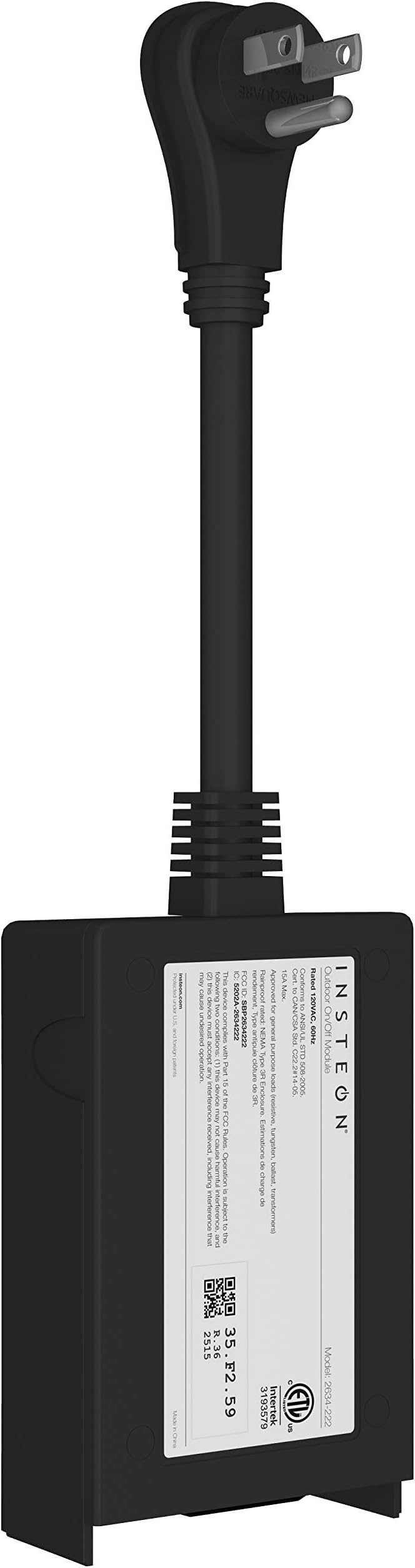 Insteon Smart Outdoor On/Off Plug-in Module, 2634-222 - Insteon Hub required for voice control with Alexa & Google Assistant