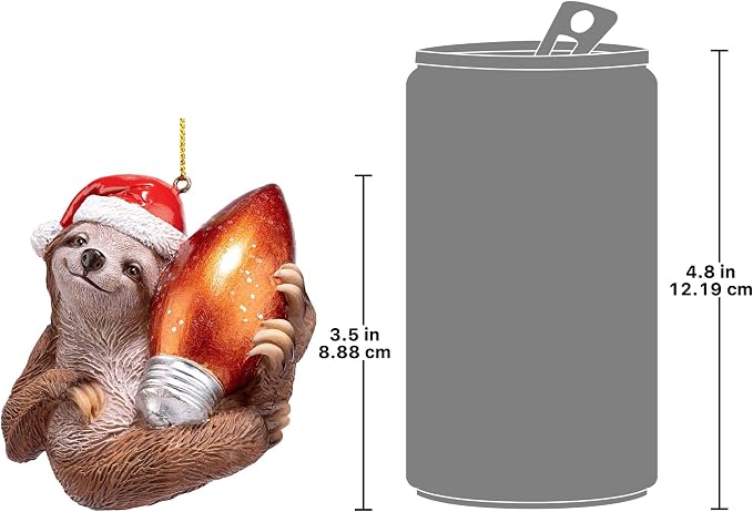 Santa's Holiday Season Sloth Christmas Ornament: Each