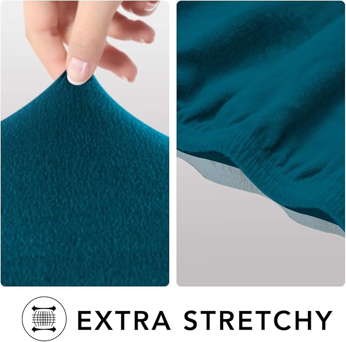 PureFit Stretch Couch Covers for Sofa Large Sofa Slipcovers Peacock Blue | 1-Piece Sofa Cover Washable Soft Couch Protector, Couch Slipcover with Non Skid Foam and Elastic Bottom for Kids, Dogs