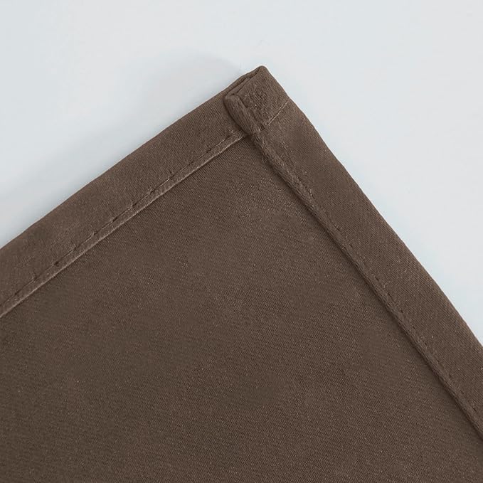 LEMOMO Blackout Curtains 66 x 72 Inch Long Chocolate Curtains Set of 2 Panels Room Darkening Curtains for Bedroom and Living Room
