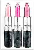 'Three Pink Lipsticks'| Wall Plaque Art | Stupell Industries | 10 x 15 Inches, Easy to Hang and Sturdy, Made in USA, by Amanda Greenwood