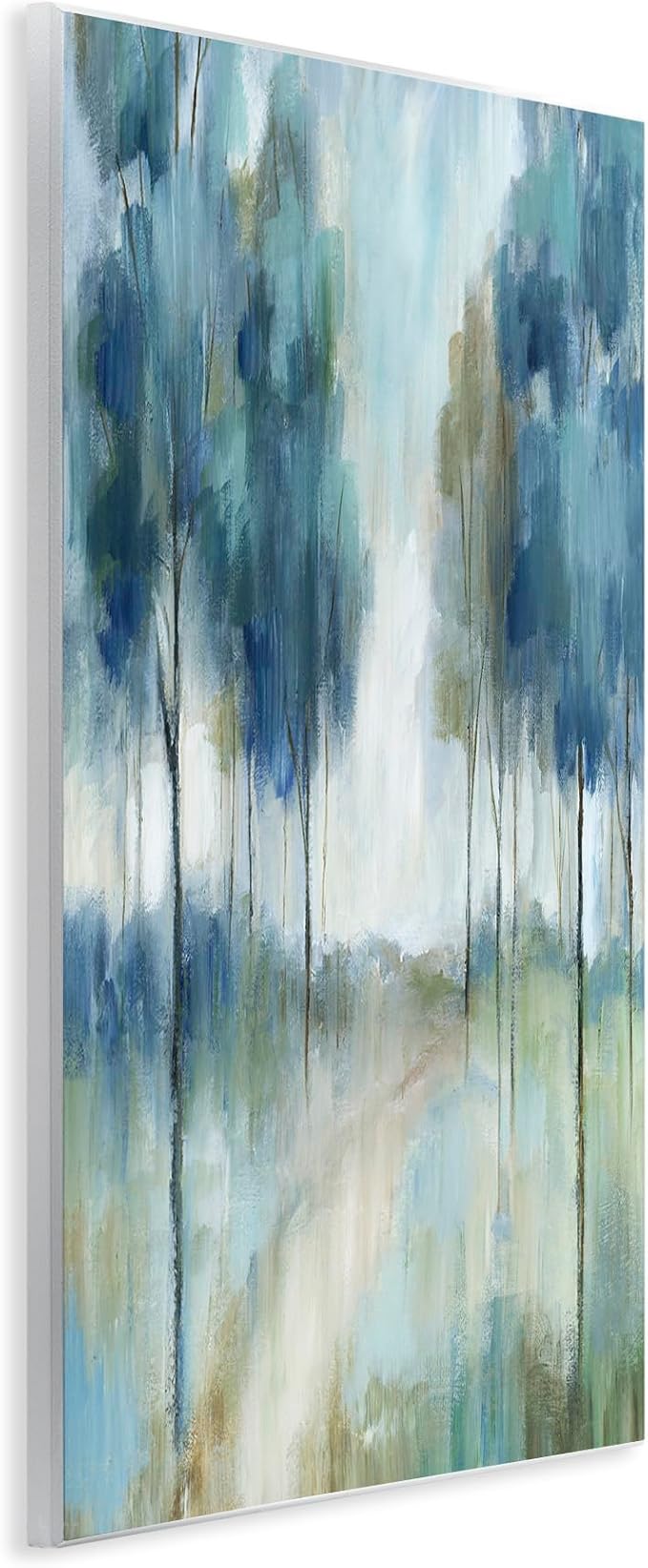 Stupell Industries 'Abstract Blue Woodland Path Trees'| Wall Plaque Art | Stupell Industries | 19 x 13 Inches, Easy to Hang and Sturdy, Made in USA, by Nan