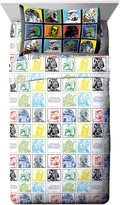 Jay Franco Kids Sheet Set with Fitted, Flat Sheets & Pillow Cover - Ultra-Soft Bedding with Pillowcase for Room Decor, Multi - Star Wars, 4 Piece Full