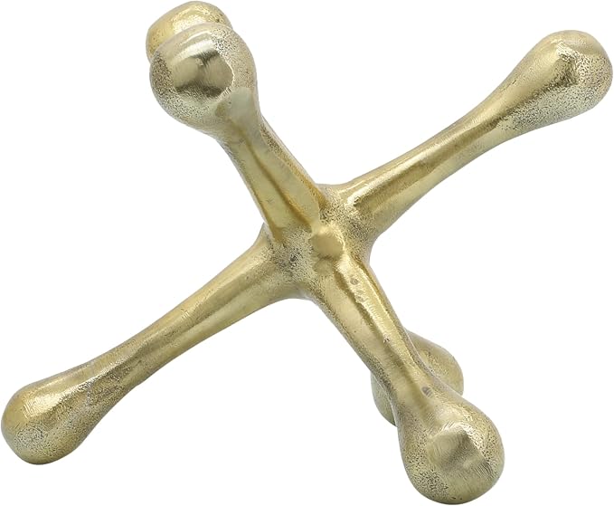 Modern Decorative Sculpture Figurine - Home Accent for Living Room Decor or Bathroom Decor - Elegant Statement Ornament for Shelf or Coffee Table Styling in Office or Any Room - 6", Gold & Metallic