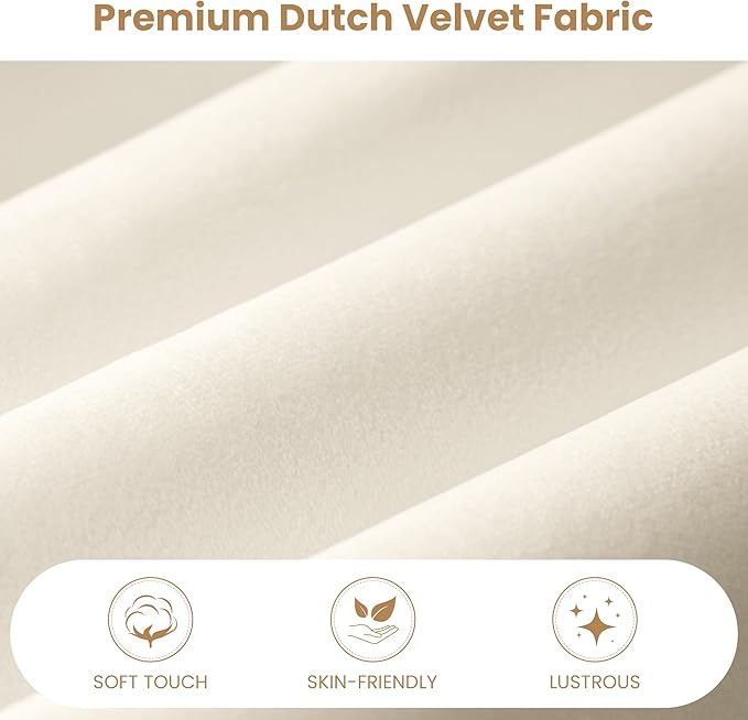 SHA CERLIN Queen Bed Frame, Dutch Velvet Upholstered Platform Bed, Vertical Channel Tufted Adjustable Headboard, Low Profile Bed Frame, No Box Spring Needed, Easy Assembly, Cream