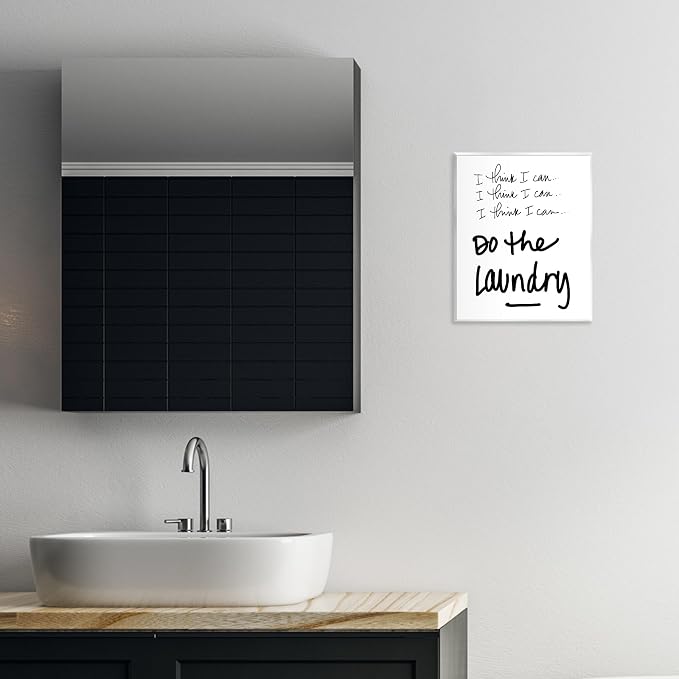 Humorous Laundry Motivation, 11 x 14 Inch Mounted Print on Wall Plaque | Stupell Industries · By SD Graphics Studio · Ready to hang · Great for laundry room or kitchen · Made in USA