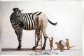 Stupell Industries 'Meerkats Painting Zebra Stripes'| Wall Plaque Art | Stupell Industries | 19 x 13 Inches, Easy to Hang and Sturdy, Made in USA, by Lucia Heffernan