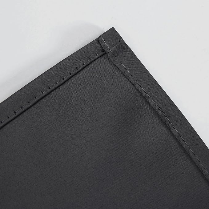 LEMOMO Dark Grey Blackout Curtains 52 x 63 Inch Length/Set of 2 Curtain Panels/Thermal Insulated Room Darkening Curtains for Bedroom and Living Room