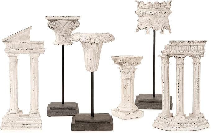 Howard Elliott Collection Artefatto I Sculpture for Home and Garden Decor, Decorative Ancient Ruin Architectural Resin Statue Figurine for Tabletop, Bookshelves and Home Decor, 3.5 x 5 x 14.5 Inch