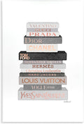 'Grey & Peach Bookstack'| Wall Plaque Art | Stupell Industries | 10 x 15 Inches, Easy to Hang and Sturdy, Made in USA, by Amanda Greenwood
