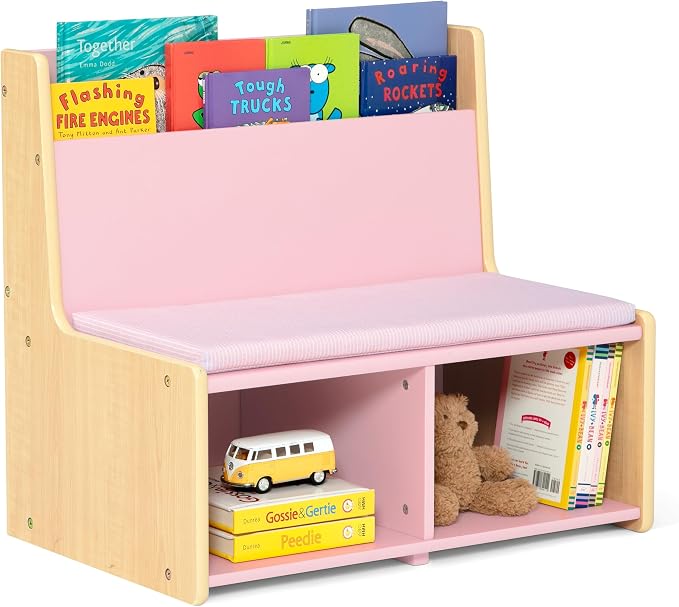 Delta Children - GapKids Reading Nook with Padded Bench - Greenguard Gold Certified, Blush Pink