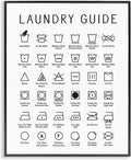 'Minimal Laundry Guide Chart'| Framed Giclee Art | Stupell Industries | Black, 16 x 20 Inches, Easy to Hang and Sturdy, Made in USA, by Lettered and Lined