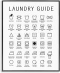 'Minimal Laundry Guide Chart'| Framed Giclee Art | Stupell Industries | Black, 24 x 30 Inches, Easy to Hang and Sturdy, Made in USA, by Lettered and Lined