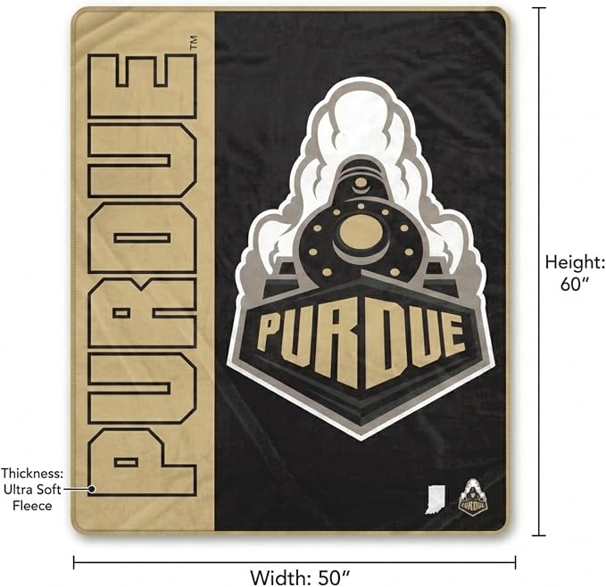Proformance Home NCAA Purdue Boilermakers Endzone Ultra Soft Tailgate Throw