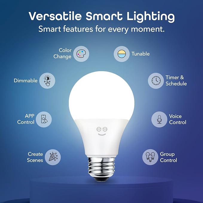 Geeni Prisma Plus Smart Light Bulb, 800 Dimmable Color-Changing LED, Tunable White, Works with Alexa & Google Home, Wi-Fi Control, App-Enabled A19 Smart Bulb, Energy Efficient, 1-Pack