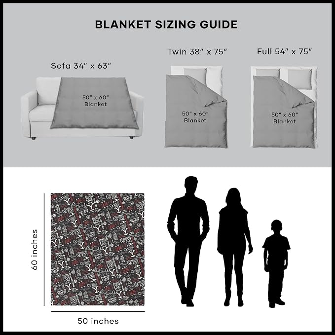 Northwest Yellowstone Silk Touch Sherpa Throw Blanket, 50" x 60", Holiday Ride