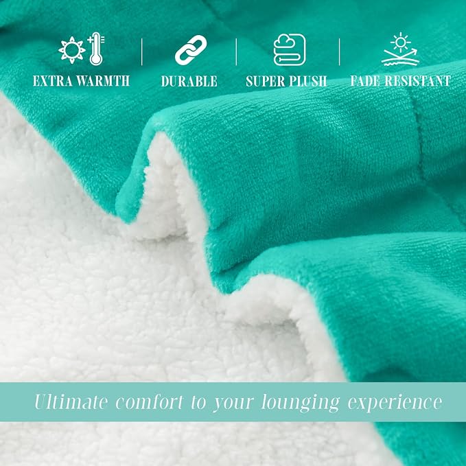 Elegant Comfort Throw Blanket, Reversible Sherpa Flannel, Ultra-Soft, Fuzzy, Cozy and Plush- All Season Lightweight Decorative Throw, 50 x 60 inches, Ombre Design Sherpa Throw, Tiffanny