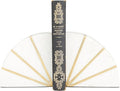 CosmoLiving by Cosmopolitan Marble Geometric Decorative Bookends 9 lbs Non Skid Bookends with Gold Inlay, Set of 2 Office Bookends5"W, 5"H, White