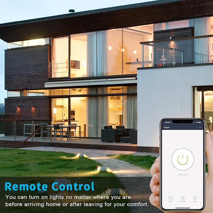Smart Light Switch, Alexa Smart Double Switch, Smart Light Switch 2 Gang with Timing Schedule and Remote Control, Neutral Wire Needed, Compatible with Alexa and Google Home, Single Pole (2Pack)