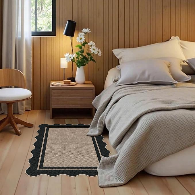 Easy Jute Area Rug 2.6x4, Brown Indoor Outdoor Carpet, Washable Non-Slip Floor Mat for Entryway, Bedroom, Living Room