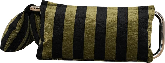 2-in-1 Human & Pet Elevated Dog Sofa, Striped Couch with Metal Frame & Foam, Indoor Pet Furniture