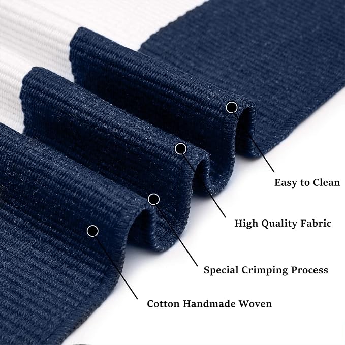 IOHOUZE Navy White Striped Rug -27.5" X 43" Front Door Mats Outdoor,Washable Rug for Front Porch Decor,Spring Summer Welcome Mats Outdoor Indoor, Doormat for Farmhouse/Entryway/Home Entrance