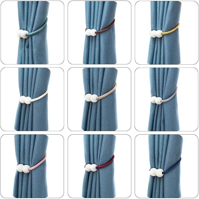 Melaluxe 2 Pack Magnetic Curtain Tiebacks, Decorative Curtain Holdbacks - Image 4