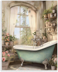Bathroom Floral Filled Shelves, 11 x 14 Inch Mounted Print on Wall Plaque | Stupell Industries · By Lettered and Lined · Ready to hang once unboxed · Made in USA