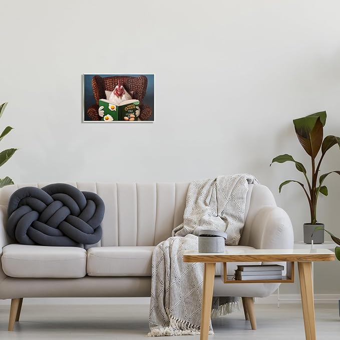 Stupell Industries 'Chicken Reading Book'| Wall Plaque Art | Stupell Industries | 15 x 10 Inches, Easy to Hang and Sturdy, Made in USA, by Lucia Heffernan
