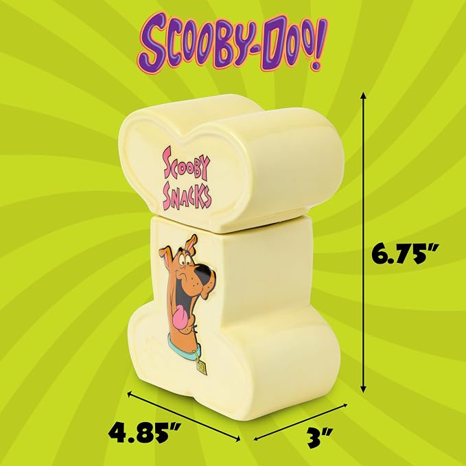 Silver Buffalo Scooby-Doo Scooby Snacks Sculpted, Ceramic Cookie Jar | 4.85 x 3 x 6.75 Inches