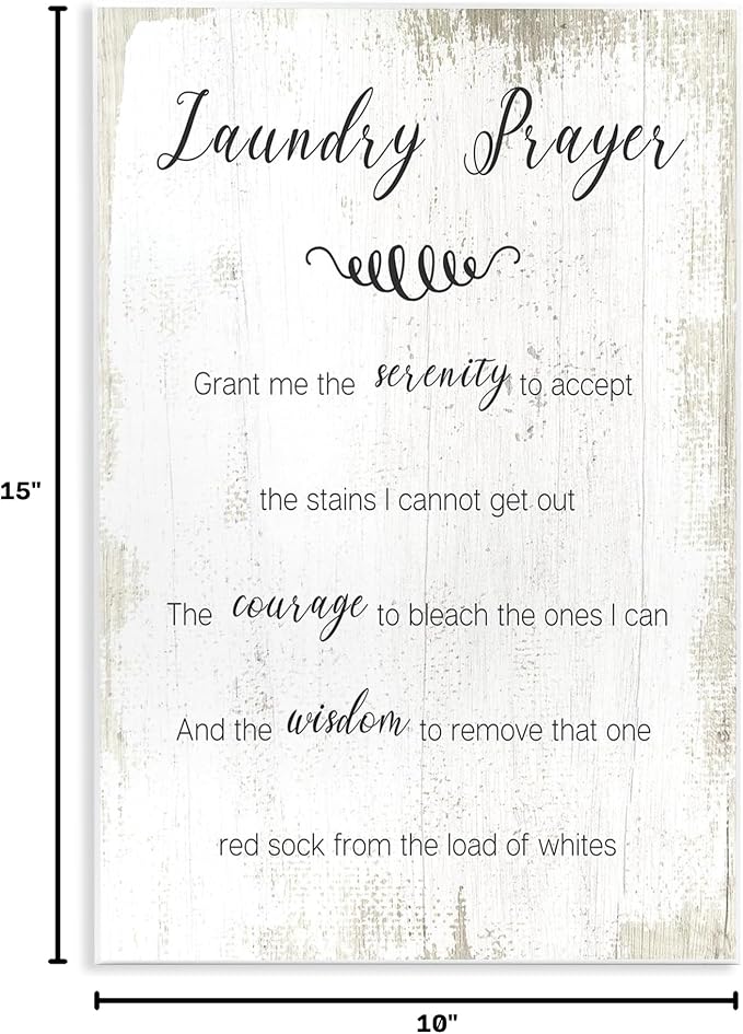 Stupell Industries 'Laundry Prayer for Serenity', Wall Plaque Art, 10 x 15 Inches, Easy to Hang and Sturdy, Made in USA, by Lil' Rue | Stupell Industries | 10 x 15 Inches, Easy to Hang and Sturdy, Made in USA, by Lil' Rue