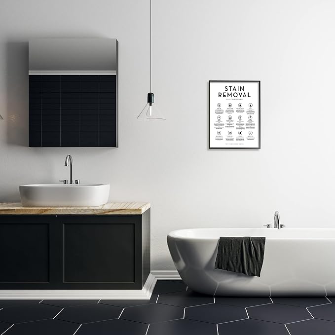 Laundry Symbols Educational Chart, 16 x 20 Inch Framed Giclée Print | Stupell Industries · By Lettered and Lined · Ready to hang · Great for laundry room or bath · Made in USA