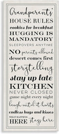 Stupell Industries 'Grandparents House Rules', Canvas Art, 20 x 48 Inches, Easy to Hang and Sturdy, Made in USA, by Lil' Rue