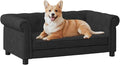 39" Dog Sofa Couch Bed for Small, Medium, Large Dogs,Memory Foam Pet Sofa with Removable Cover, Comfortable Pet Couch with Backrest and Armrests, Easy to Clean and Maintain（Black）