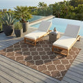 Unique Loom Outdoor Trellis Collection Area Rug (8' x 11' 4" Rectangle, Brown/ Ivory)
