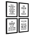 Excello Global Products Framed Wooden Bathroom Humor Signs : Decor for Home, Restaurant, or Business - 8x10 Inches - Ready to Hang - (Pack of 4, Assortment 1)