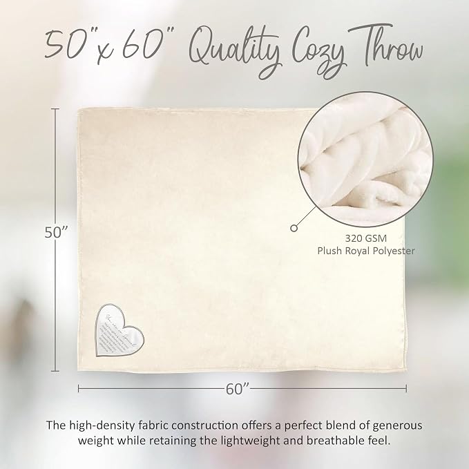 Pavilion Gift Company 19500 Comfort Blanket - You are So Special Thick Warm 320 GSM Royal Plush Throw Blanket, Beige