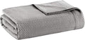 Madison Park 100% Egyptian Cotton Summer Blanket Full Queen Size Grey | Cozy Soft Breathable Durable, Waffle Weave Woven Casual, Lightweight Knit All Season Throw for Bed Couch or Sofa, OEKO TEX