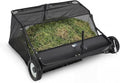 52-Inch Pull Behind Lawn Sweeper, Tow Behind Leaf & Grass Sweeper with Adjustable Brush Height, Large 26 Cu.ft. Hopper Bag, Folding Yard Sweeper for Lawn Tractor, Leaves, Grass Clippings & Debris